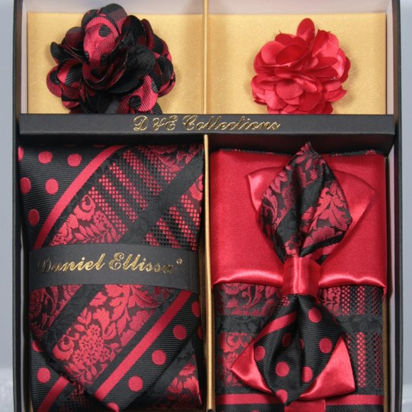 Daniel Ellissa Other - Daniel Ellissa Black Red Bow & Neck Tie 6 Set